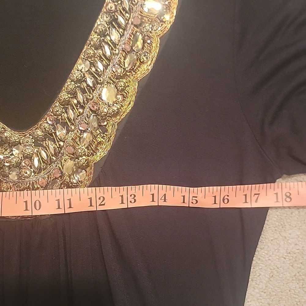 Kay Celine Embellished Black Women's Top Sz Med - Picture 6 of 10